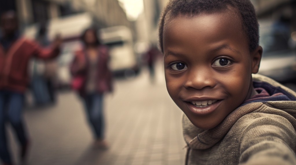 Smiling young boy representing hope and community support